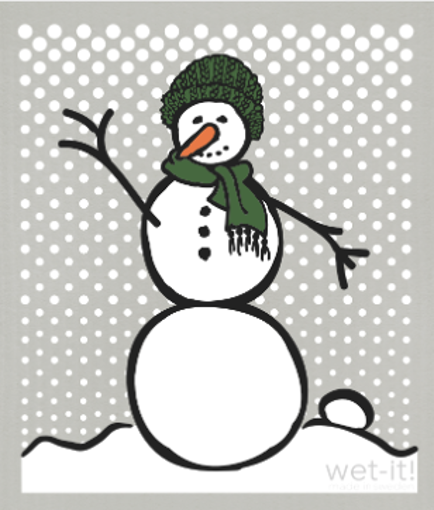 Picture of snowman green gray cloth; SMG