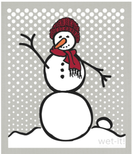 Picture of snowman red gray cloth; SMR