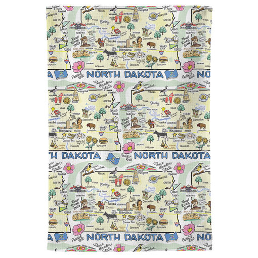 Picture of Fishkiss North Dakota tea towel