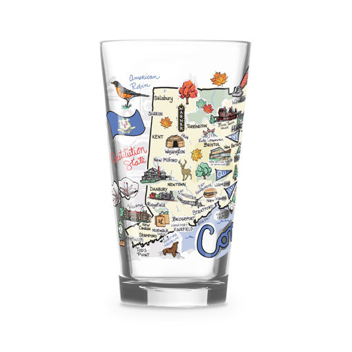 Picture of Fishkiss Connecticut 16oz glass; FG-CT