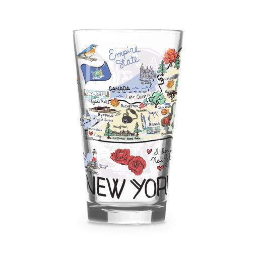 Picture of Fishkiss New York 16oz glass; FG-NY