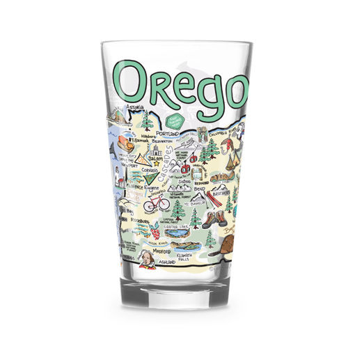 Picture of Fishkiss Oregon 16oz glass; FG-OR