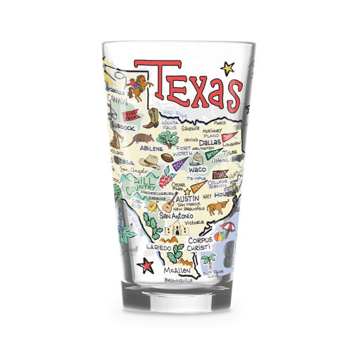 Picture of Fishkiss Texas 16oz glass; FG-TX