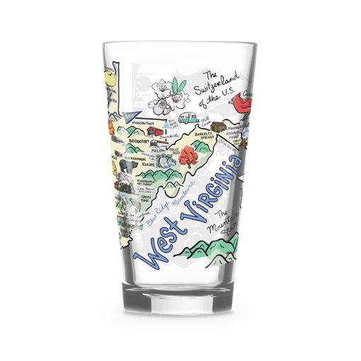 Picture of Fishkiss West Virginia 16oz glass; FG-WV
