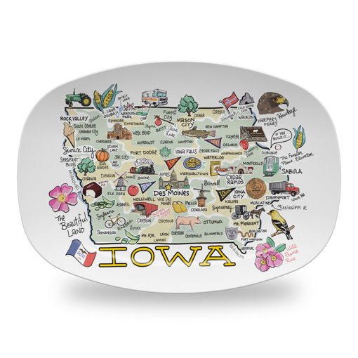 Picture of Fishkiss Iowa Platter; FP-IA