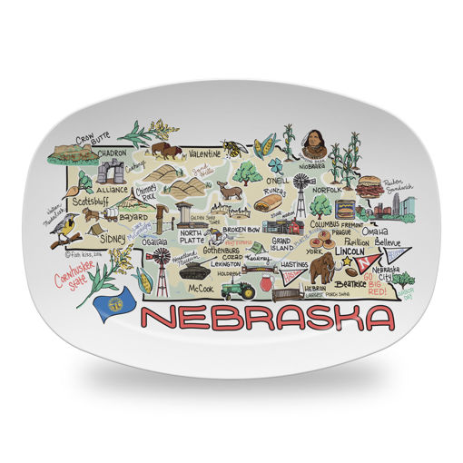 Picture of Fishkiss Nebraska Platter; FP-NE