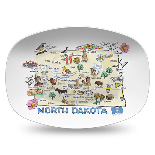 Picture of Fishkiss North Dakota platter; FP-ND