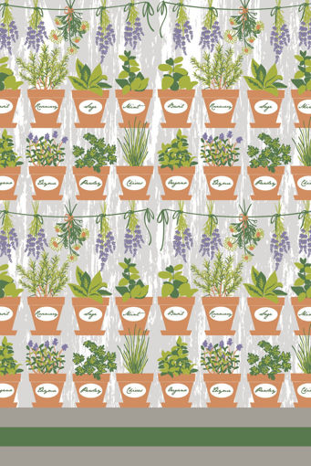 Picture of herb garden tea towel